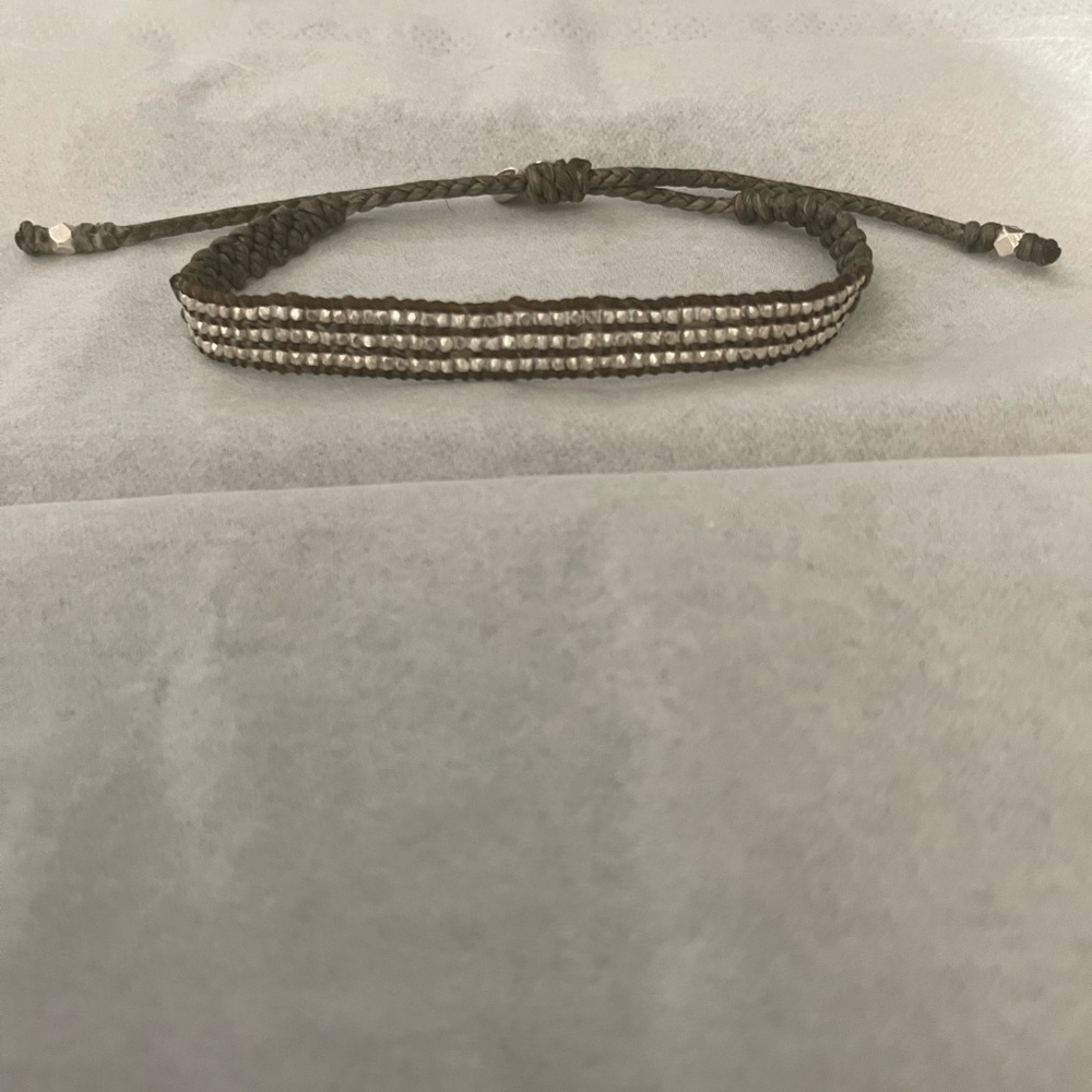 Vintage Woven Cord w/Silver Beads for Men or Women